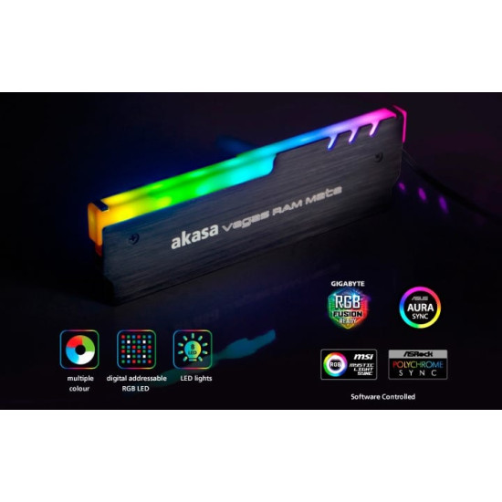 RAM Kiegészítő Akasa Vegas RAM Mate RGB (Aura/Mystic Light) RAM Kiegészítő Akasa Vegas RAM Mate RGB (Aura/Mystic Light)