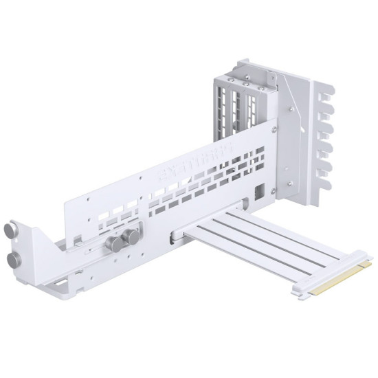 Számítógépház kiegészítő függőleges GPU-konzol + PCIe 4.0 x 16 kiemelő kábel, DRGB, 220mm, fehér Számítógépház kiegészítő függőleges GPU-konzol + PCIe 4.0 x 16 kiemelő kábel, DRGB, 220mm, fehér
