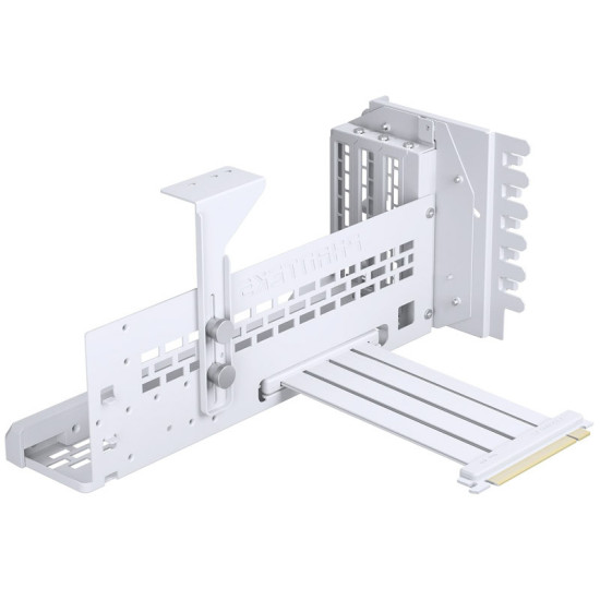 Számítógépház kiegészítő függőleges GPU-konzol + PCIe 4.0 x 16 kiemelő kábel, DRGB, 220mm, fehér Számítógépház kiegészítő függőleges GPU-konzol + PCIe 4.0 x 16 kiemelő kábel, DRGB, 220mm, fehér