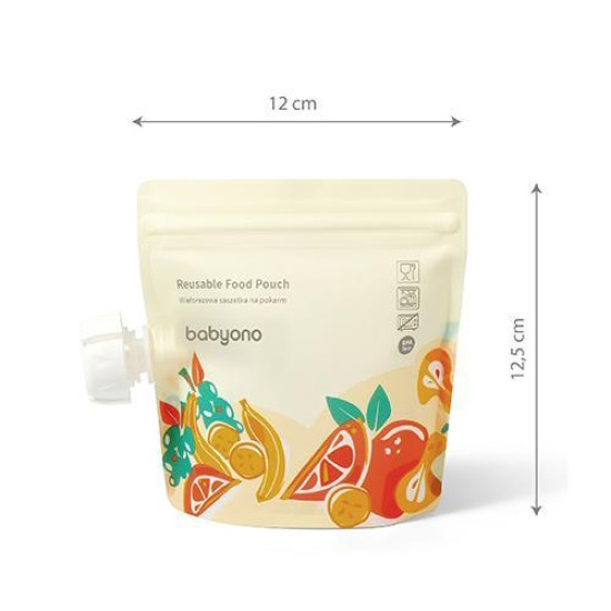 BabyOno tasak bébiételekhez - újratölthető 150ml 5db 1467 BabyOno tasak bébiételekhez - újratölthető 150ml 5db 1467