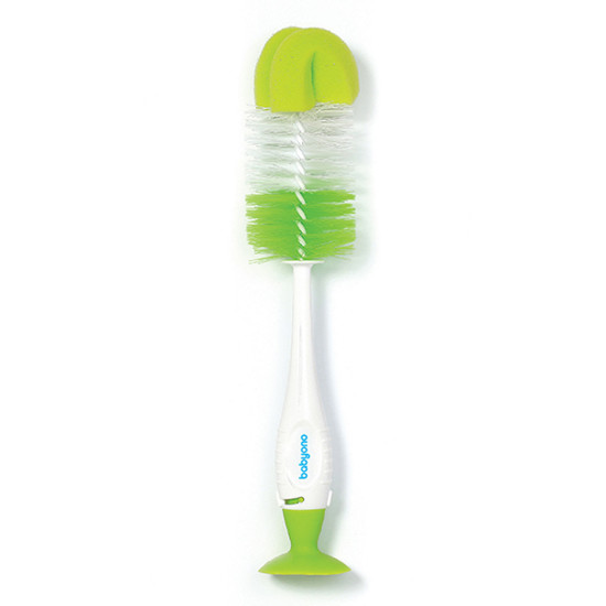 BabyOno üveg- és cumimosó kefe tapadókoronggal zöld 728/02 BabyOno üveg- és cumimosó kefe tapadókoronggal zöld 728/02
