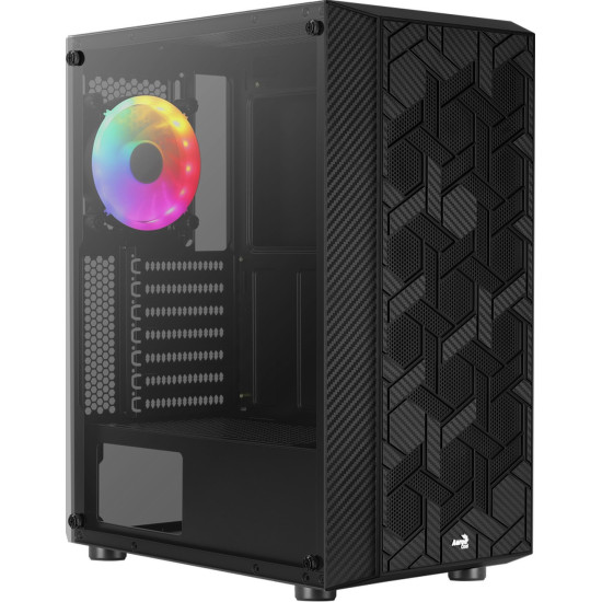 Számítógépház Aerocool Hive v3 FRGB ATX Fekete Edzett üveg Számítógépház Aerocool Hive v3 FRGB ATX Fekete Edzett üveg