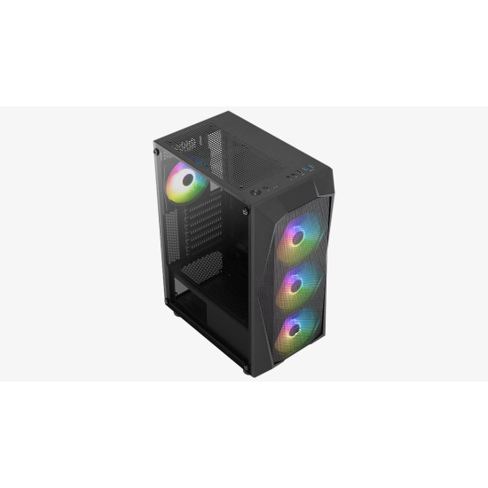 Számítógépház Aerocool Falcon Mesh v2 ARGB ATX Fekete Acryl oldal Számítógépház Aerocool Falcon Mesh v2 ARGB ATX Fekete Acryl oldal