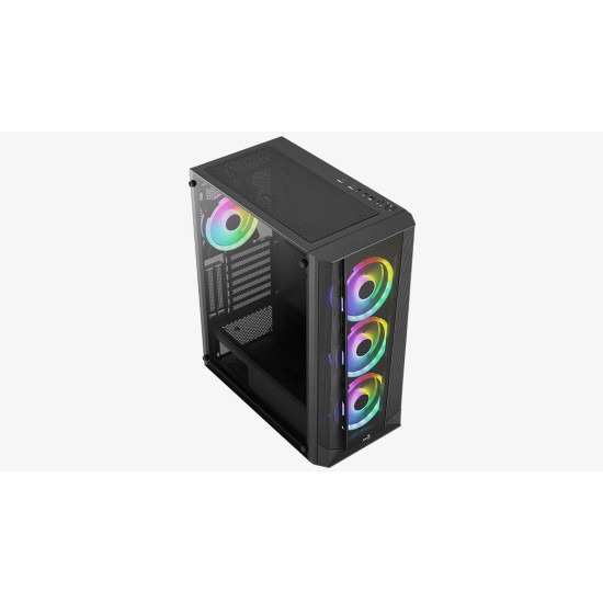 Számítógépház Aerocool Prism v2 FRGB ATX Fekete Edzett üveg Számítógépház Aerocool Prism v2 FRGB ATX Fekete Edzett üveg