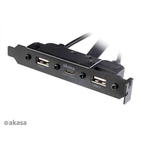 Számítógépház kiegészítő Akasa hátlapi kivezetés 1x USB3.1 TypeC + 2x USB2.0 Type A Számítógépház kiegészítő Akasa hátlapi kivezetés 1x USB3.1 TypeC + 2x USB2.0 Type A