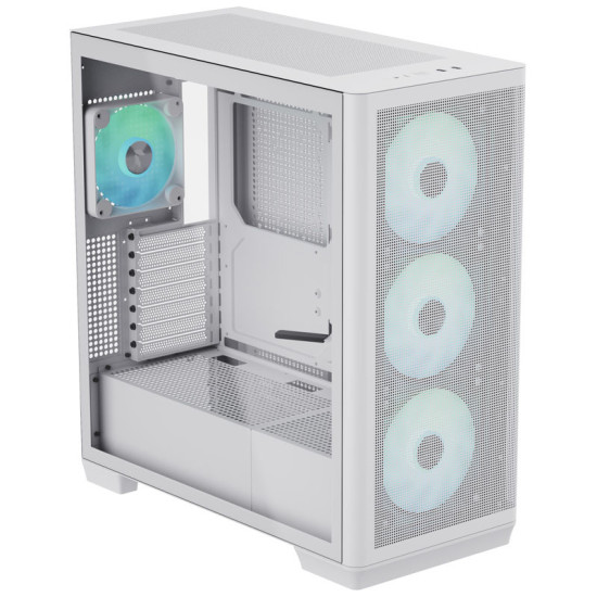 Számítógépház APNX C1 midi, edzett üveg, fehér Számítógépház APNX C1 midi, edzett üveg, fehér