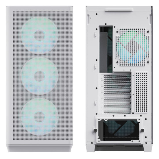 Számítógépház APNX C1 midi, edzett üveg, fehér Számítógépház APNX C1 midi, edzett üveg, fehér