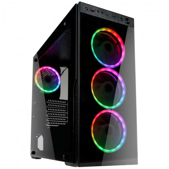 Számítógépház Kolink Horizon RGB ATX Edzett üveg Fekete Számítógépház Kolink Horizon RGB ATX Edzett üveg Fekete