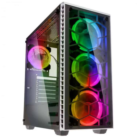 Számítógépház Kolink Observatory RGB ATX Edzett üveg Fehér Számítógépház Kolink Observatory RGB ATX Edzett üveg Fehér