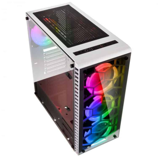 Számítógépház Kolink Observatory RGB ATX Edzett üveg Fehér Számítógépház Kolink Observatory RGB ATX Edzett üveg Fehér