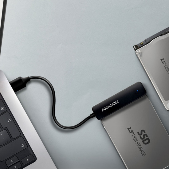 Átalakító AXAGON USB3.2 GEN1 to 2.5" Sata+táp Fekete Átalakító AXAGON USB3.2 GEN1 to 2.5" Sata+táp Fekete