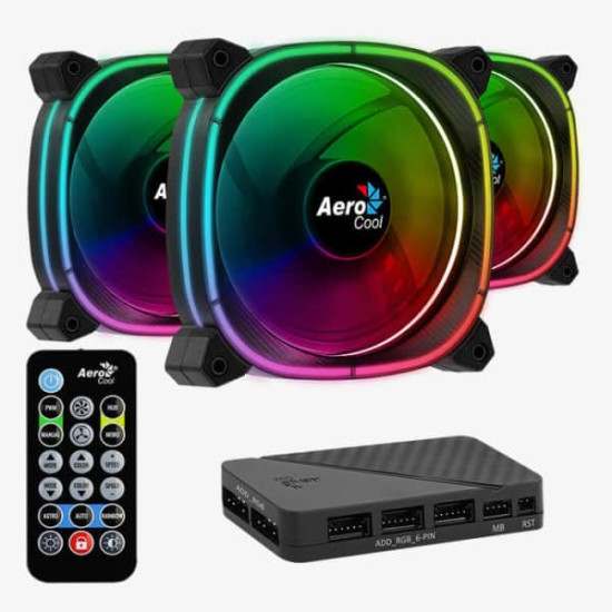 Ventilátor Aerocool Astro 12 Pro 12cm ARGB LED 3db-os szett + Vezérlő Ventilátor Aerocool Astro 12 Pro 12cm ARGB LED 3db-os szett + Vezérlő