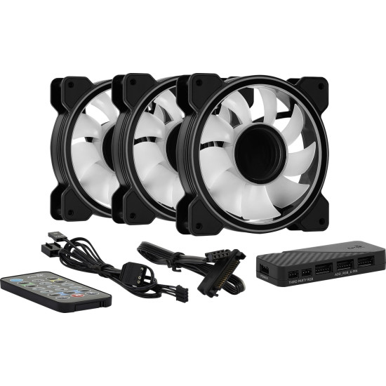 Ventilátor Aerocool Mirage 12 ARGB Pro 12cm RGB LED 3db-os + Vezérlő Ventilátor Aerocool Mirage 12 ARGB Pro 12cm RGB LED 3db-os + Vezérlő