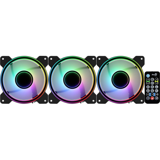 Ventilátor Aerocool Mirage 12 ARGB Pro 12cm RGB LED 3db-os + Vezérlő Ventilátor Aerocool Mirage 12 ARGB Pro 12cm RGB LED 3db-os + Vezérlő