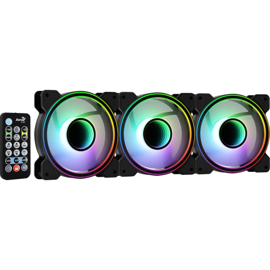 Ventilátor Aerocool Mirage 12 ARGB Pro 12cm RGB LED 3db-os + Vezérlő Ventilátor Aerocool Mirage 12 ARGB Pro 12cm RGB LED 3db-os + Vezérlő