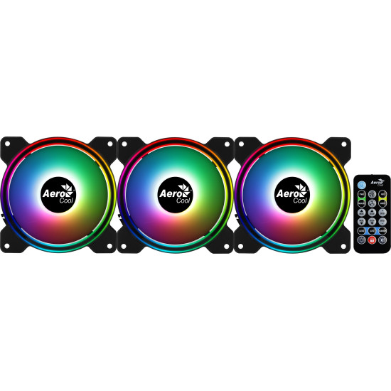 Ventilátor Aerocool Saturn 12F ARGB Pro 12cm RGB LED 3db-os + vezérlő