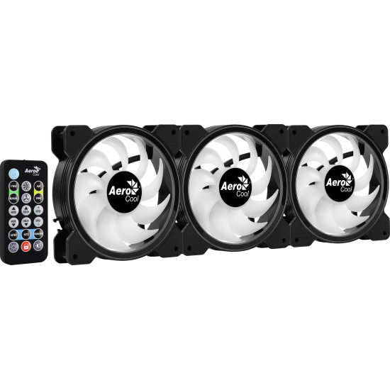 Ventilátor Aerocool Saturn 12F ARGB Pro 12cm RGB LED 3db-os + vezérlő