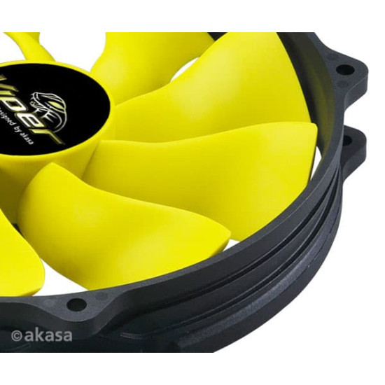 Ventilátor Akasa Viper R PWM 14cm Fekete/Sárga Ventilátor Akasa Viper R PWM 14cm Fekete/Sárga