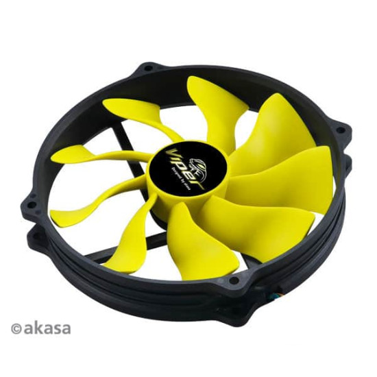 Ventilátor Akasa Viper R PWM 14cm Fekete/Sárga Ventilátor Akasa Viper R PWM 14cm Fekete/Sárga