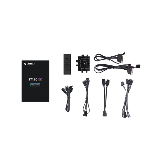 Ventilátor Lian Li ST120 RGB PWM 12cm RGB Fekete 3db-os + Vezérlő Ventilátor Lian Li ST120 RGB PWM 12cm RGB Fekete 3db-os + Vezérlő