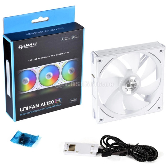 Ventilátor Lian Li UNI FAN AL120 RGB PWM 12cm RGB Fehér Alu Ventilátor Lian Li UNI FAN AL120 RGB PWM 12cm RGB Fehér Alu