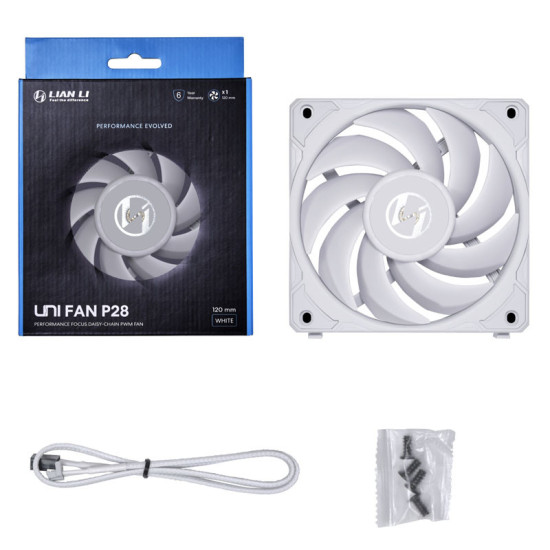 Ventilátor Lian Li UNI FAN P28 PWM - 120mm, fehér Ventilátor Lian Li UNI FAN P28 PWM - 120mm, fehér