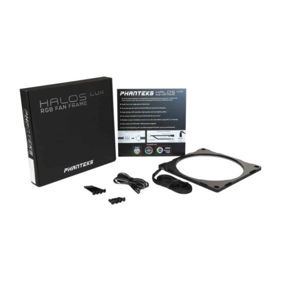 Ventilátor rács PHANTEKS Halos Lux 14cm RGB led Alu Fekete Ventilátor rács PHANTEKS Halos Lux 14cm RGB led Alu Fekete