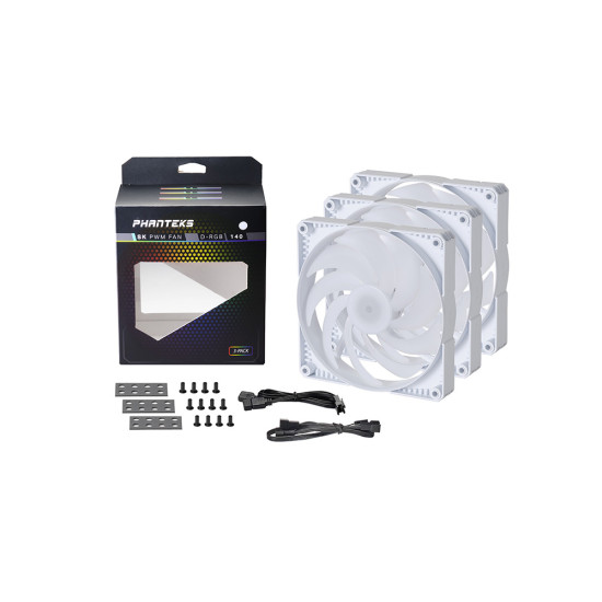 Ventilátor PHANTEKS SK 140 PWM D-RGB 14cm Fehér 3db-os Ventilátor PHANTEKS SK 140 PWM D-RGB 14cm Fehér 3db-os