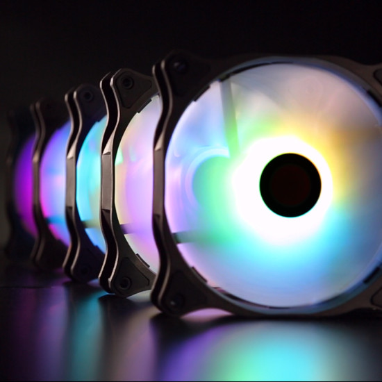 Ventilátor RAIJINTEK EOS 12 Rainbow ARGB PWM 12cm 2db-os + Vezérlő Ventilátor RAIJINTEK EOS 12 Rainbow ARGB PWM 12cm 2db-os + Vezérlő
