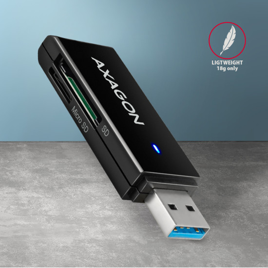 Kártyaolvasó Axagon CRE-S2N, USB-A 3.2 Gen 1, SD, microSD, fekete Kártyaolvasó Axagon CRE-S2N, USB-A 3.2 Gen 1, SD, microSD, fekete
