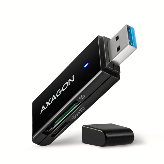 Kártyaolvasó Axagon CRE-S2N, USB-A 3.2 Gen 1, SD, microSD, fekete Kártyaolvasó Axagon CRE-S2N, USB-A 3.2 Gen 1, SD, microSD, fekete