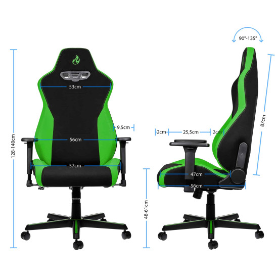 Gamer szék Nitro Concepts S300 Atomic Green - Fekete/Zöld Gamer szék Nitro Concepts S300 Atomic Green - Fekete/Zöld