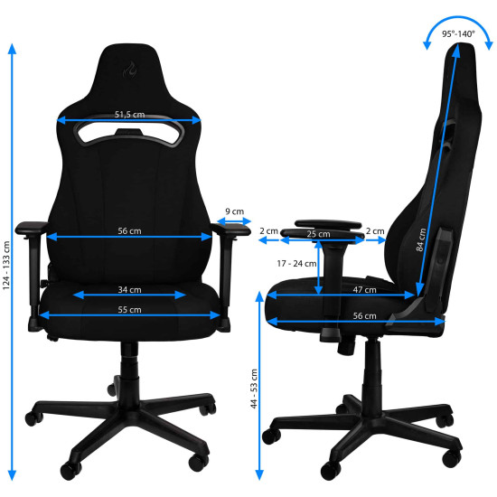 Gamer szék Nitro Concepts E250 Fekete Gamer szék Nitro Concepts E250 Fekete