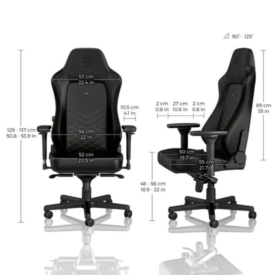 Gamer szék noblechairs HERO PU Bőr Fekete/Arany Gamer szék noblechairs HERO PU Bőr Fekete/Arany