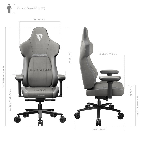 Gamer szék ThunderX3 CORE-Loft, szürke Gamer szék ThunderX3 CORE-Loft, szürke