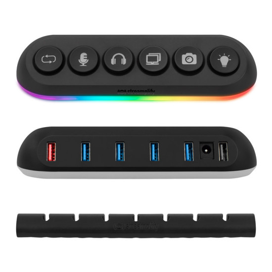 HUB USB Streamplify Hub Deck 5 RGB 12V Fekete HUB USB Streamplify Hub Deck 5 RGB 12V Fekete