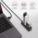 HUB AXAGON HUE-M1AL Mini USB-A-Hub,4x USB-A 3.2 Gen 1, silber - 1,2m HUB AXAGON HUE-M1AL Mini USB-A-Hub,4x USB-A 3.2 Gen 1, silber - 1,2m