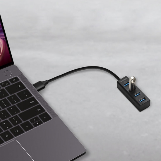 HUB USB 3.0 Axagon 4x USB 3.0 20cm Fekete HUB USB 3.0 Axagon 4x USB 3.0 20cm Fekete