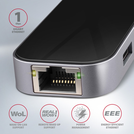 HUB AXAGON HMC-6GL USB-Hub, 3x USB-3.0, 1x RJ-45, 1x HDMI HUB AXAGON HMC-6GL USB-Hub, 3x USB-3.0, 1x RJ-45, 1x HDMI