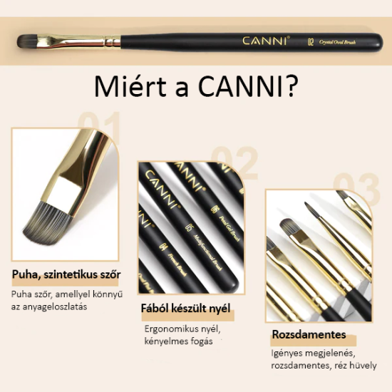 CANNI Prémium ecset No.03 - Lapos ovális ecset 8 mm CANNI Prémium ecset No.03 - Lapos ovális ecset 8 mm