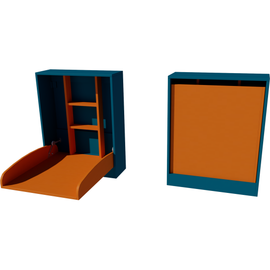 Falra szerelhető pelenkázó 66x83x84 méretben. Indigó-narancssárga színben Falra szerelhető pelenkázó 66x83x84 méretben. Indigó-narancssárga színben