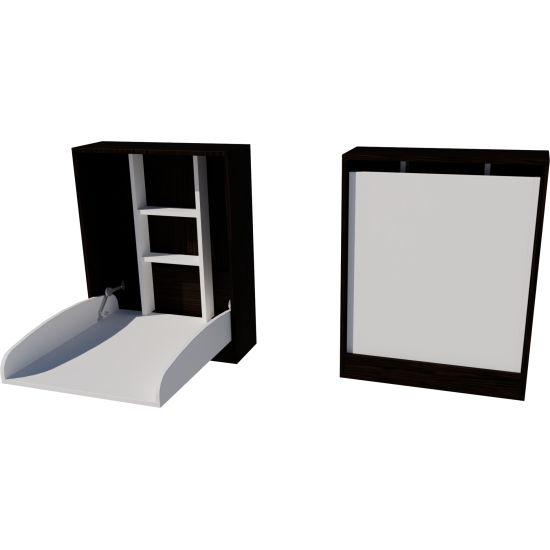 Falra szerelhető pelenkázó 66x83x84 méretben. Wenge-fehér színben Falra szerelhető pelenkázó 66x83x84 méretben. Wenge-fehér színben