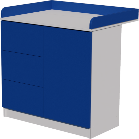 Peti pelenkázó 90x40x85-ös méretben. Fehér-kék színben Peti pelenkázó 90x40x85-ös méretben. Fehér-kék színben