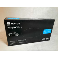 Púdermentes nitril kesztyű Mercator Nitrylex fekete M - 100 db