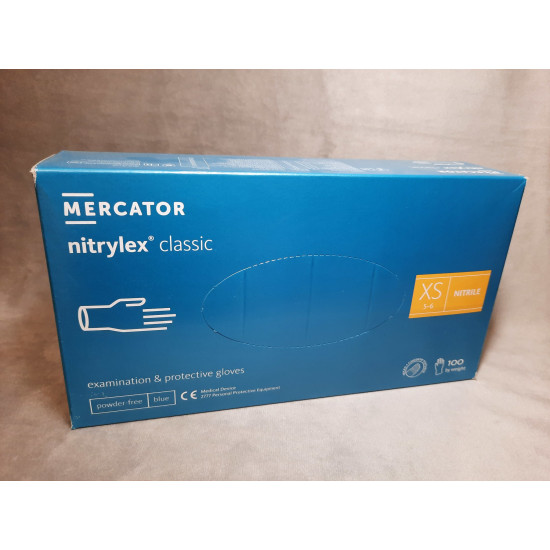 Mercator XS púdermentes nitril kesztyű - 100 db Mercator XS púdermentes nitril kesztyű - 100 db