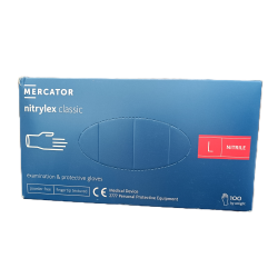 Púdermentes nitril kesztyű Mercator Nitrylex Classic L - 100 db