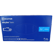 Púdermentes nitril kesztyű Mercator Nitrylex Basic M - 100 db