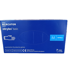 Púdermentes nitril kesztyű Mercator Nitrylex Basic M - 100 db
