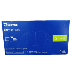 Púdermentes nitril kesztyű Mercator Nitrylex Basic S - 100 db