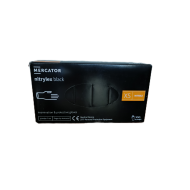 Púdermentes nitril kesztyű Mercator Nitrylex Fekete XS - 100 db